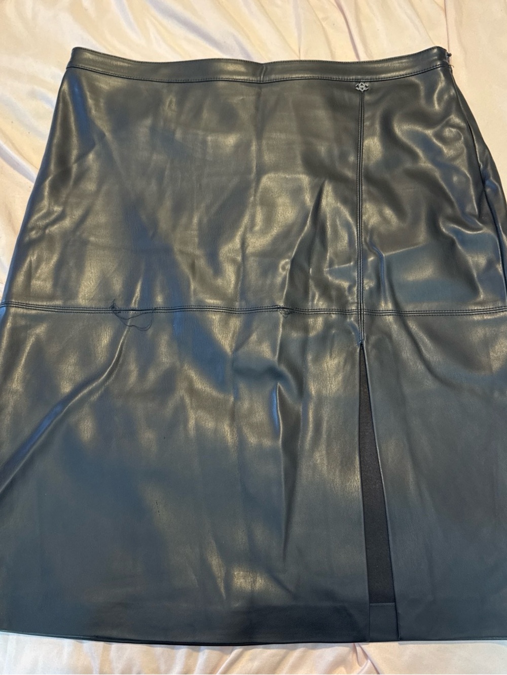 barone faux leather midi skirt